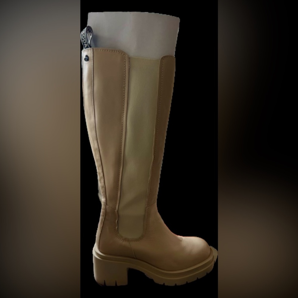 Scotch & Soda Doris Leather KneeHigh Boots tan, worn one time indoors like new 8 - Picture 3 of 5